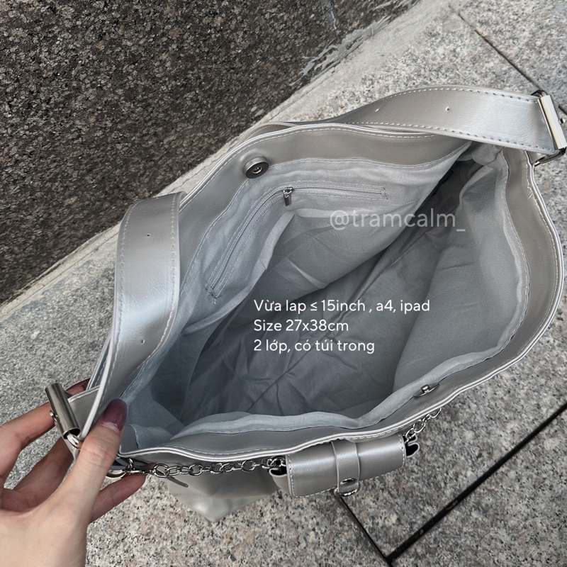 Túi da kèm bag nhỏ nam nữ năng động -tramcalm