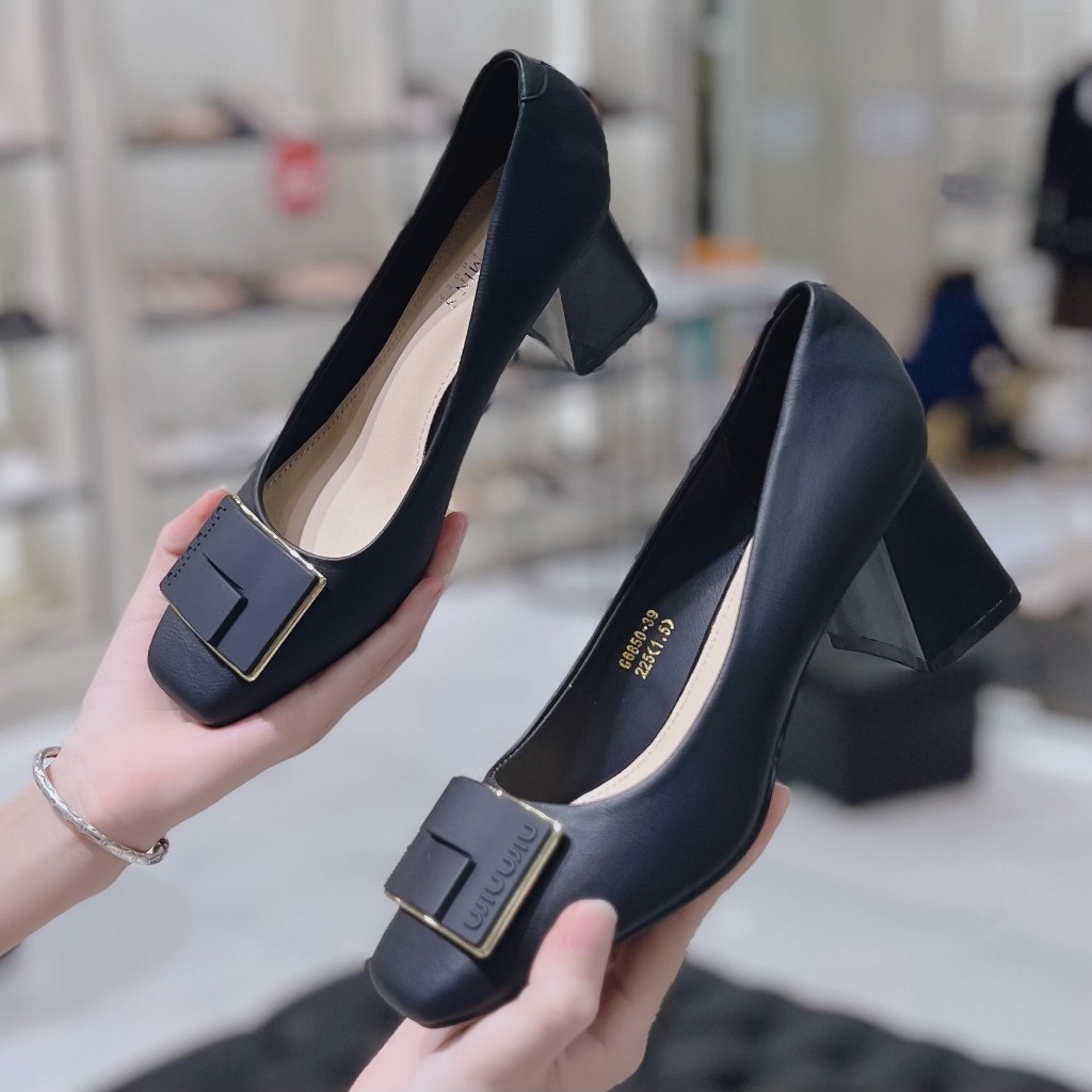 Min's Shoes - Giày Gót Vuông Da Mềm Cao Cấp VN124 (FORM RỘNG NÊN ĐI LÙI SIZE)