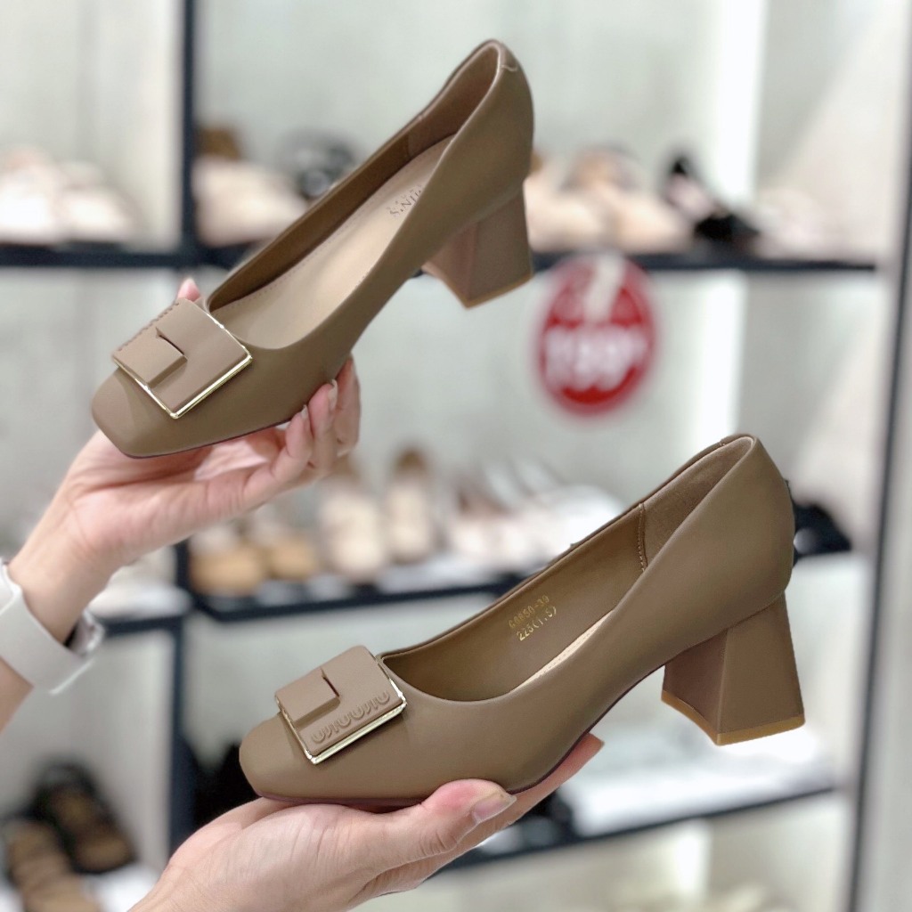 Min's Shoes - Giày Gót Vuông Da Mềm Cao Cấp VN124 (FORM RỘNG NÊN ĐI LÙI SIZE)