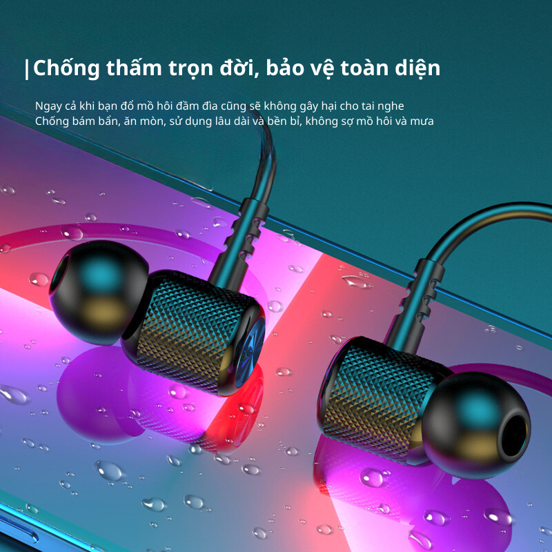 Tai nghe không dây tai nghe bluetooth treo cổ, bluetooth 5.2  thời lượng pin siêu dài, chống nước