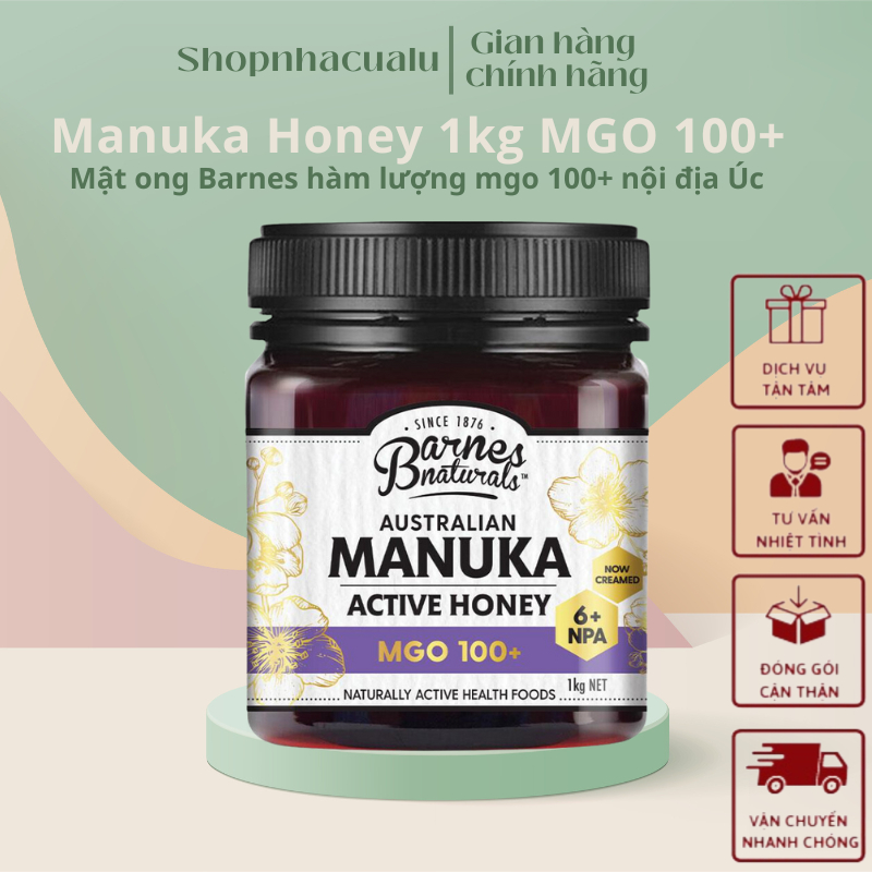 Mật ong Manuka  Barnes Naturals Australian Manuka Honey MGO 100+( hộp 1 kg)