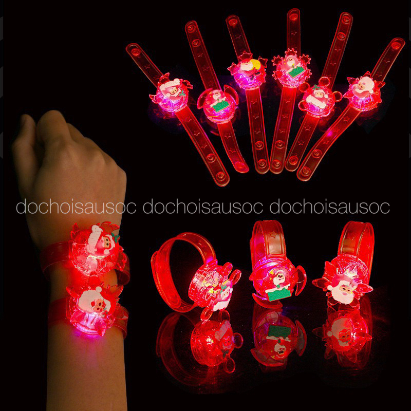 Vòng tay noel phát sáng có đèn, đồng hồ đeo tay đồ dùng làm quà giáng sinh cho bé