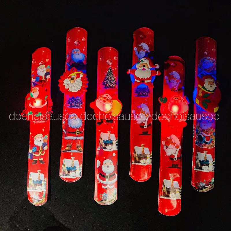 Vòng tay noel phát sáng có đèn, đồng hồ đeo tay đồ dùng làm quà giáng sinh cho bé