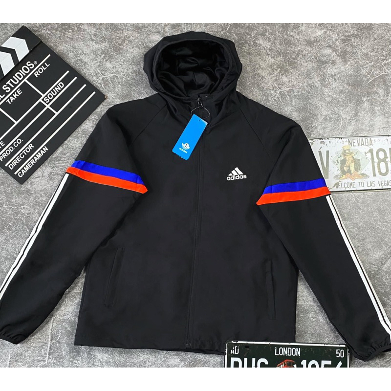 Áo Khoác Đù 2 Lớp Thể Thao Nam Nữ Có Mũ Màu Đen A D I D A S Cao Cấp,Mềm Mịn Áo Khoác Thu Đông