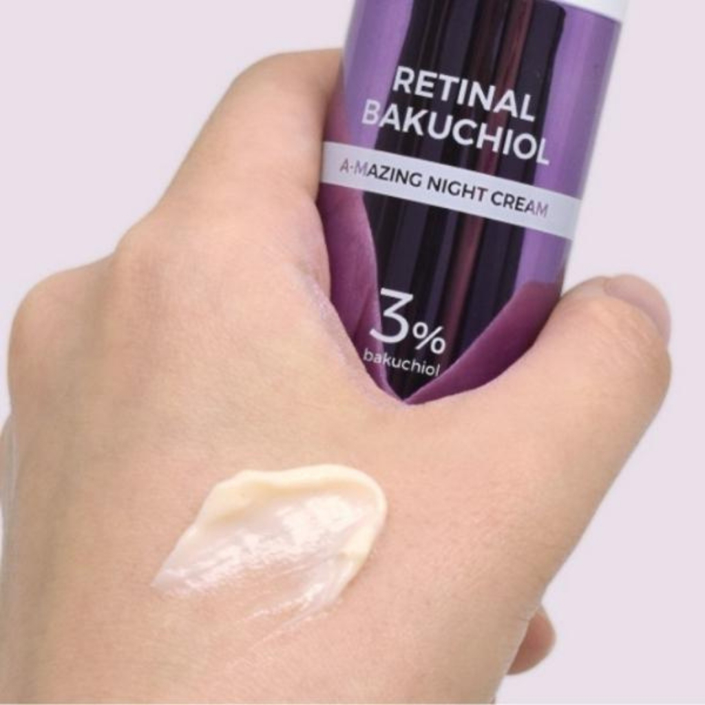 Retinol Pretty Skin, kem dưỡng Retinal Bakuchiol A-Mazing Night Cream, tái tạo da căng bóng, trắng mịn, mờ thâm