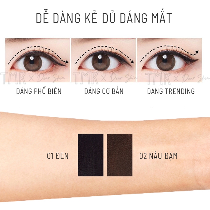 [Combo] Mua 2 Bút Kẻ Mắt TMR Chống Thấm Nước Lâu Trôi Bền Màu Giúp Bạn Có Đường Vẽ Sắc Nét Eyeliner Water-proof