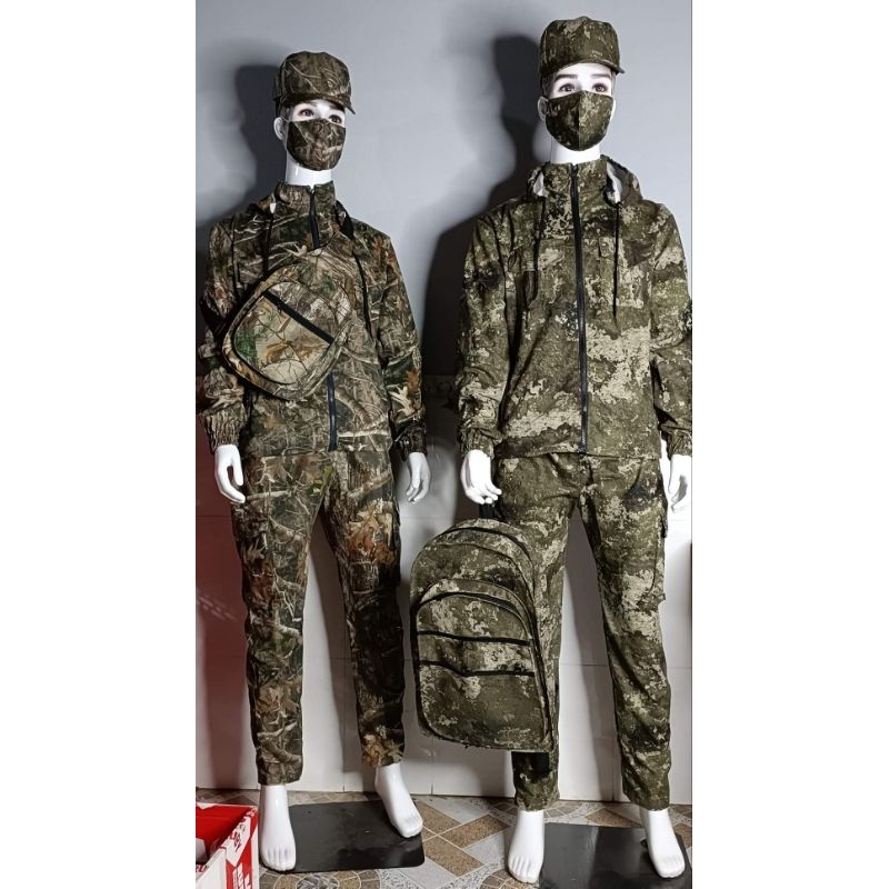 1  bộ quần áo nam đi rừng vải kaki chống nắng tốt có tặng kèm mũ và khẩu trang. shop giao màu ngẫu nhiên