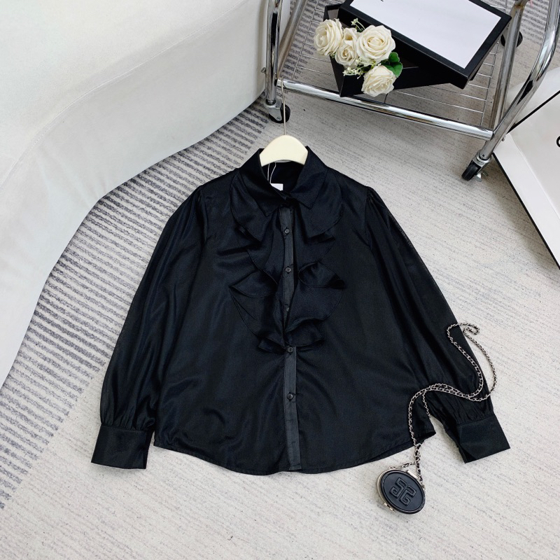 Áo Sơ Mi Cổ Bèo BIGSIZE 2 Màu Đen và Kem_Tcstore98