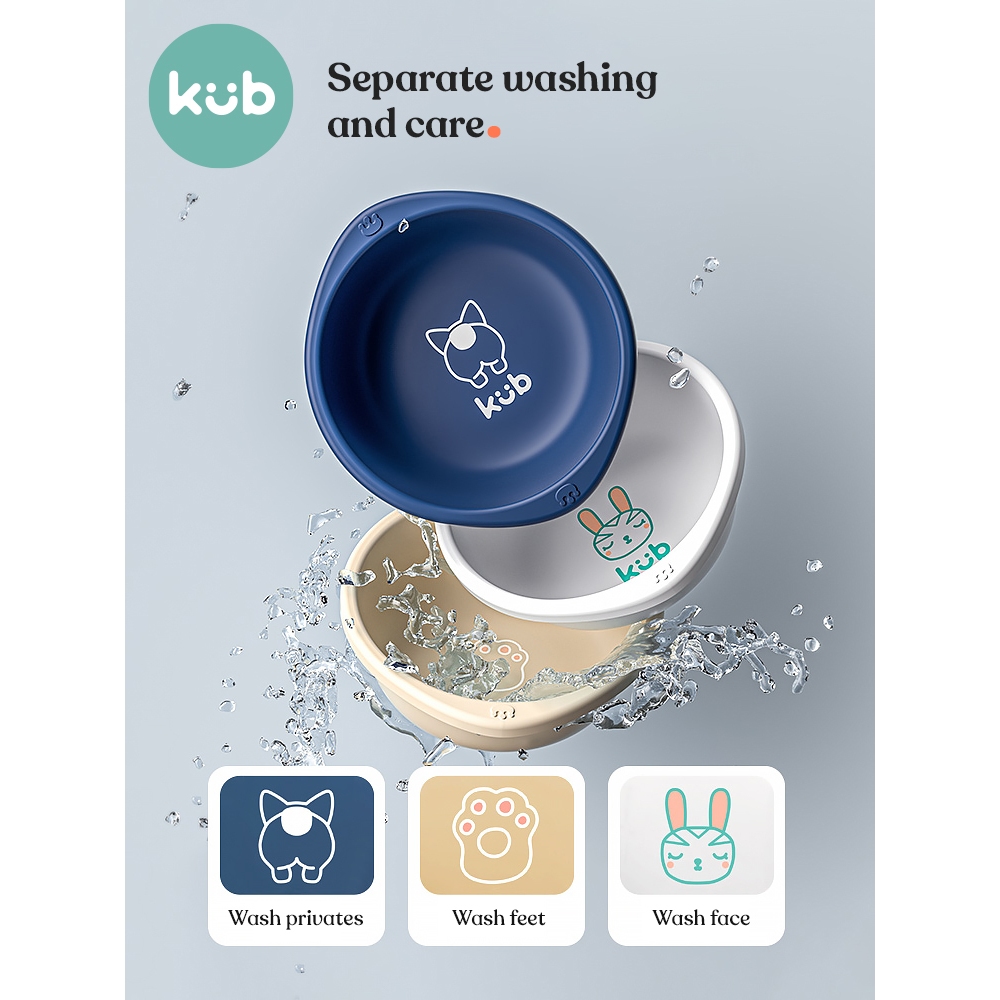 Chậu rửa mặt, tay, chân KUB 2400ml bằng nhựa PP dày dặn, chậu nhựa cho bé