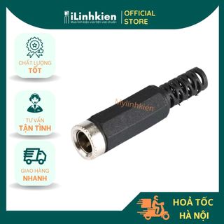 Jack nguồn dc cái 5.5x2.1mm 5.5x2.5mm đấu dây vỏ nhựa chính hãng