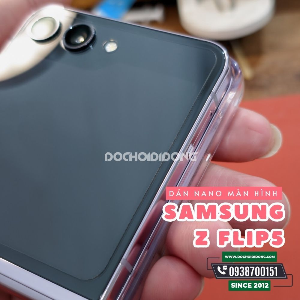 Combo 2 Miếng dán nhựa nano bảo vệ màn hình Samsung Galaxy Z Flip5 dành cho ốp lưng chính hãng