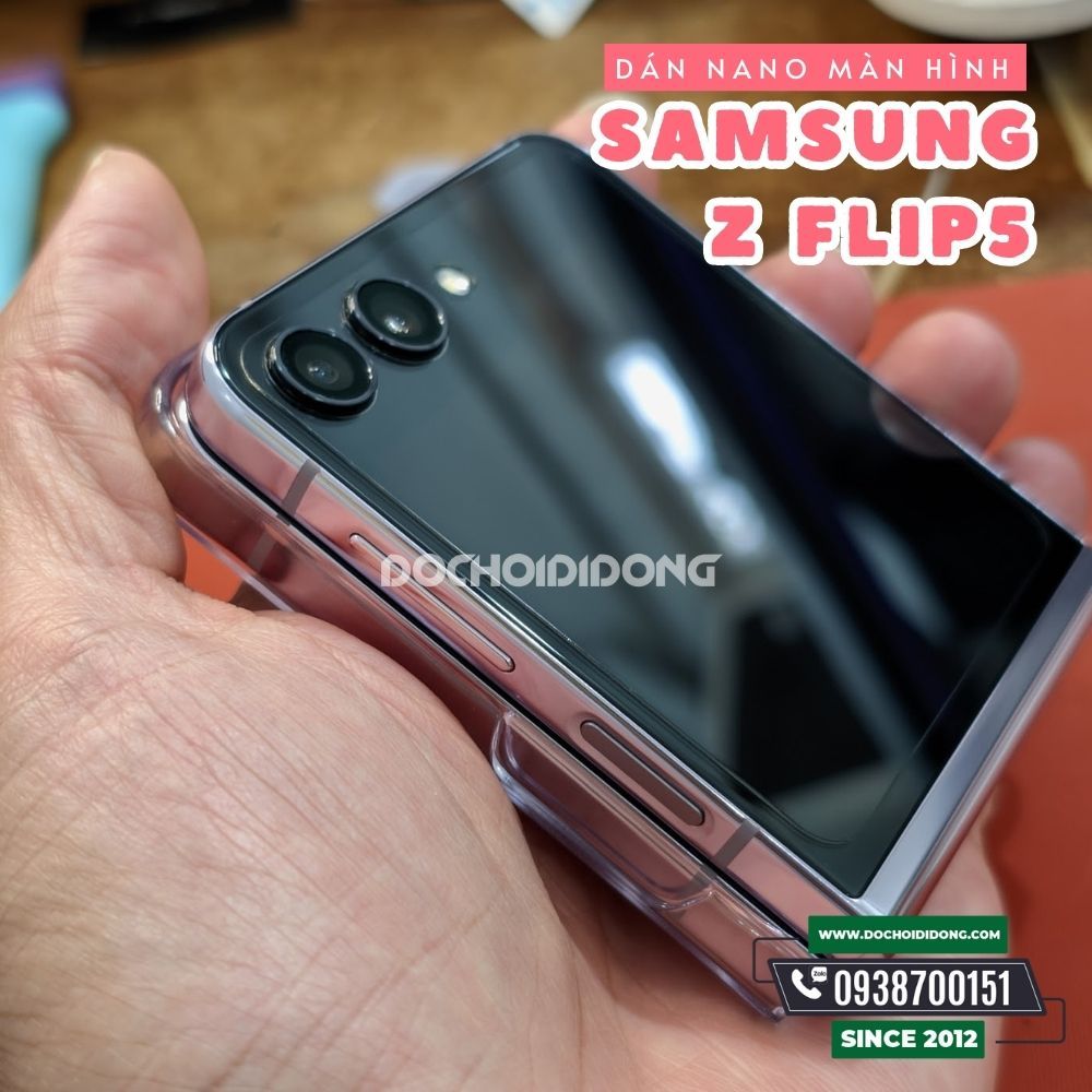 Combo 2 Miếng dán nhựa nano bảo vệ màn hình Samsung Galaxy Z Flip5 dành cho ốp lưng chính hãng