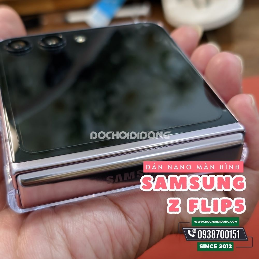 Combo 2 Miếng dán nhựa nano bảo vệ màn hình Samsung Galaxy Z Flip5 dành cho ốp lưng chính hãng