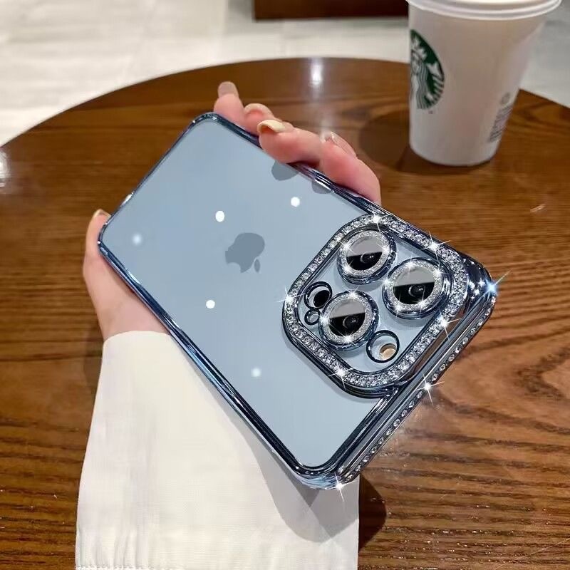 Ốp lưng điẹn thoại TPU Mềm Hình Kim Cương Cho Nữ Cho iPhone 15 14 13 12 11 Pro Max