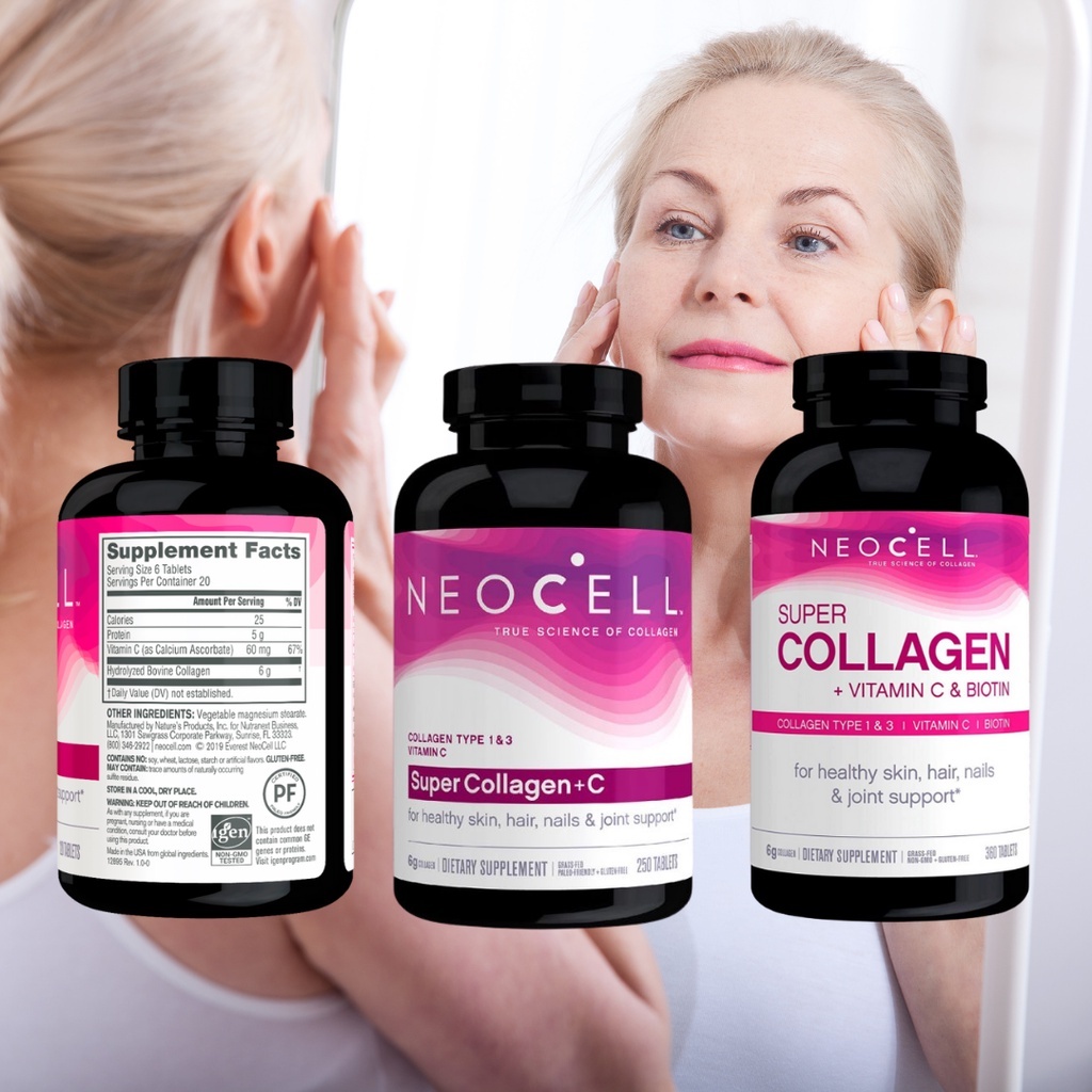 Viên uống Neocell Super Collagen + C With Biotin 360 Viên- Mỹ, làm trắng