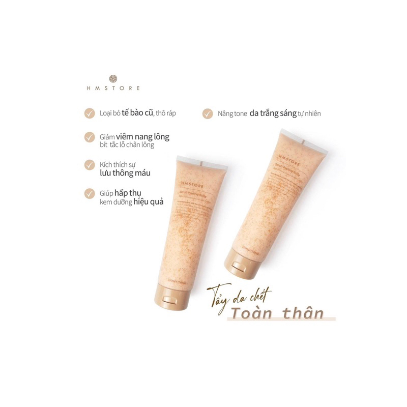 Tẩy Da Chết Body toàn thân size lớn hấp thụ kem dưỡng hiệu quả hơn HMSTORE Scrub Peeling Body 300ml
