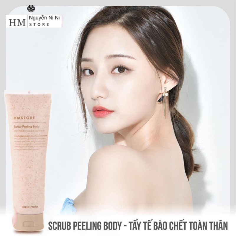 Tẩy Da Chết Body toàn thân size lớn hấp thụ kem dưỡng hiệu quả hơn HMSTORE Scrub Peeling Body 300ml