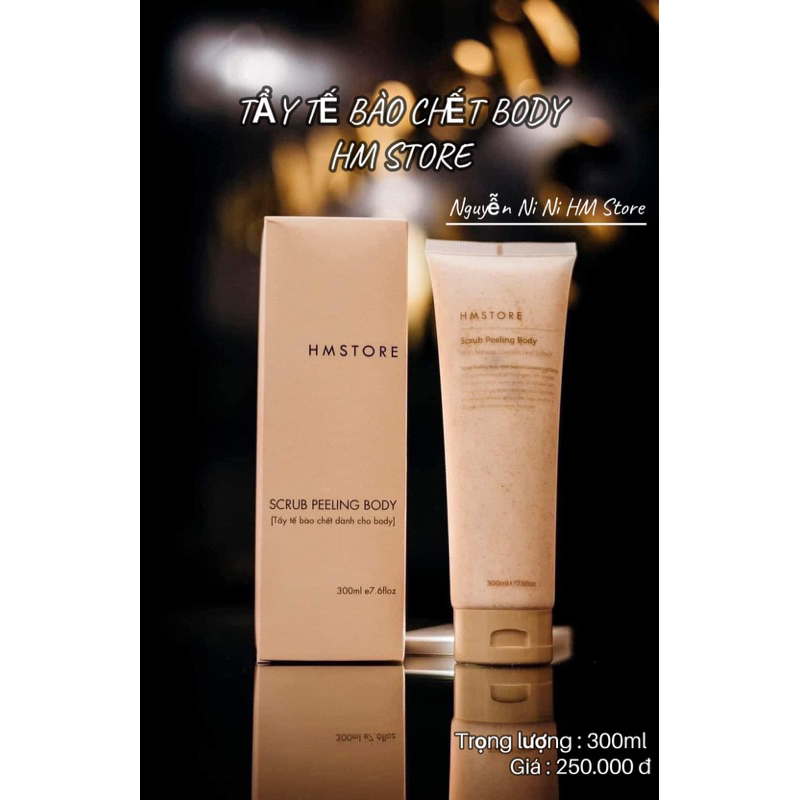 Tẩy Da Chết Body toàn thân size lớn hấp thụ kem dưỡng hiệu quả hơn HMSTORE Scrub Peeling Body 300ml
