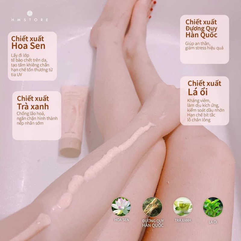 Tẩy Da Chết Body toàn thân size lớn hấp thụ kem dưỡng hiệu quả hơn HMSTORE Scrub Peeling Body 300ml