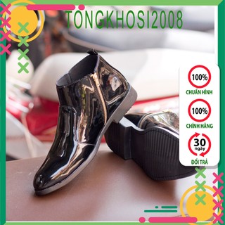 [Video- Ảnh Thật] Giày Chelsea Boot Nam Cổ Khóa Da Bóng Màu Đen Đế Có Khâu Chắc Chắn - CB521-bongkhoa-tongkhosi2008