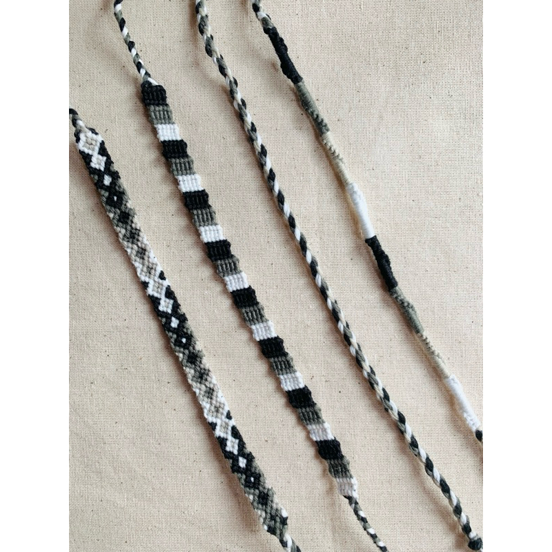 VÒNG TAY VÒNG CHÂN HANDMADE TÔNG ĐEN TRẮNG/ Friendship bracelet