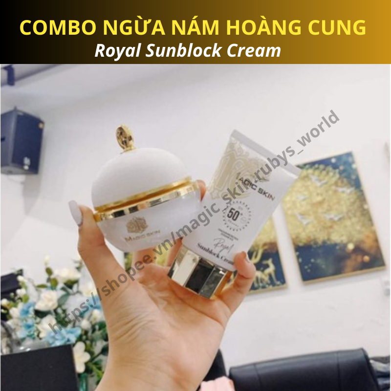 Combo Cao nám+kem chống nắng 50gr Magicskin Size Lớn