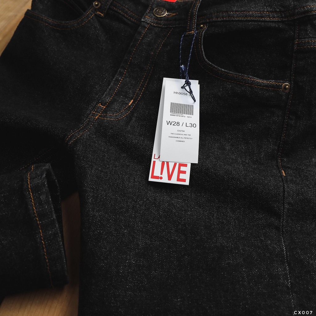 Quần jean dài nam LCST đen tiêu ,Form Slimfit,chất vải co dãn nhẹ,ống quần 14 - 17cm,hàng Vnxk-1033