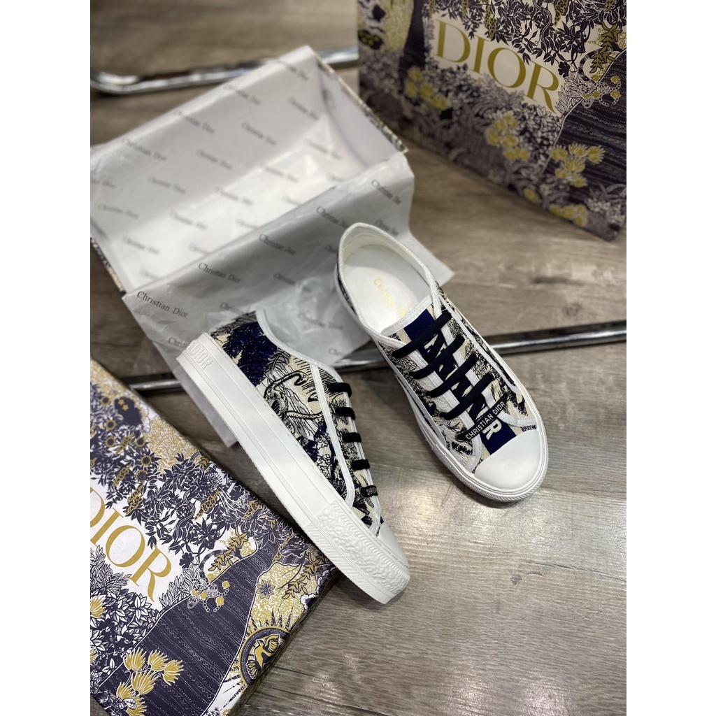 Giày Thể Thao Nam Nữ Dior Walk Embroider Cotton họa tiết HỔ đen , Giày Dior B56 Cao Cấp Quảng Châu
