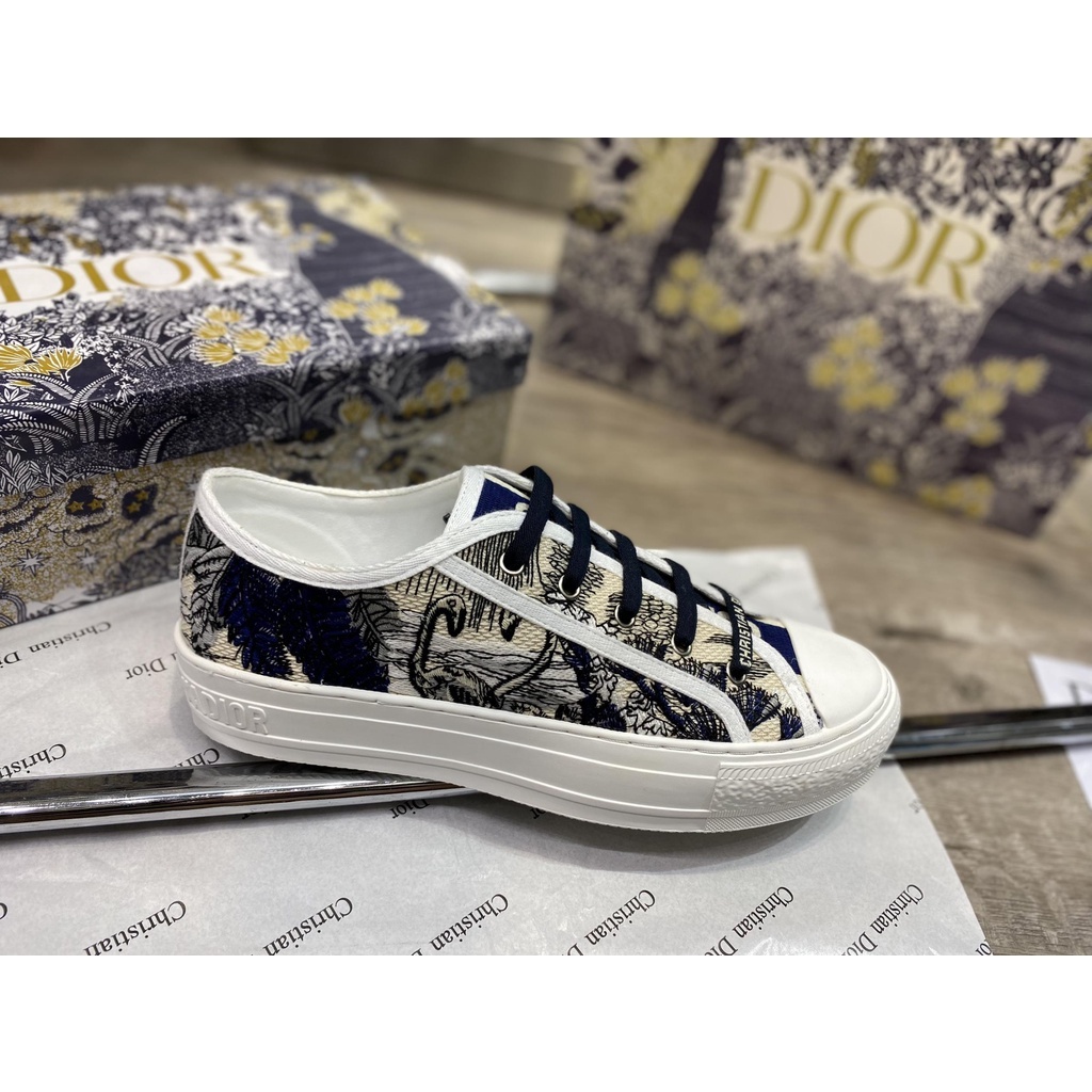 Giày Thể Thao Nam Nữ Dior Walk Embroider Cotton họa tiết HỔ đen , Giày Dior B56 Cao Cấp Quảng Châu