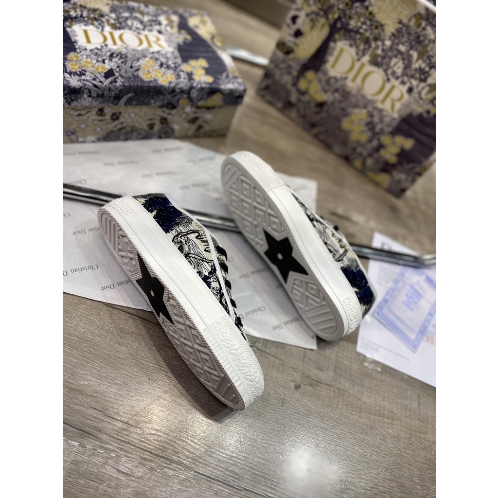 Giày Thể Thao Nam Nữ Dior Walk Embroider Cotton họa tiết HỔ đen , Giày Dior B56 Cao Cấp Quảng Châu
