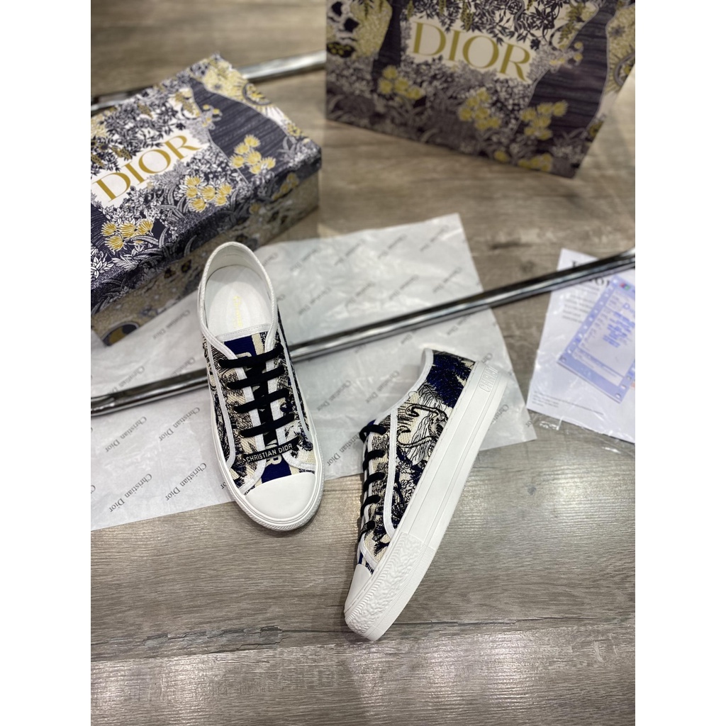 Giày Thể Thao Nam Nữ Dior Walk Embroider Cotton họa tiết HỔ đen , Giày Dior B56 Cao Cấp Quảng Châu