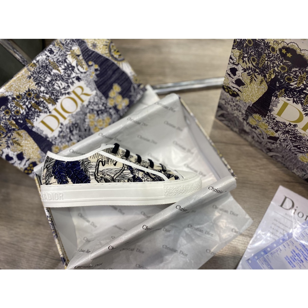 Giày Thể Thao Nam Nữ Dior Walk Embroider Cotton họa tiết HỔ đen , Giày Dior B56 Cao Cấp Quảng Châu