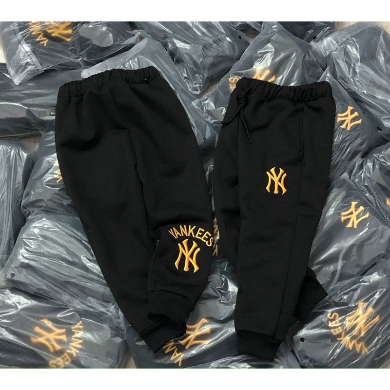 Quần nỉ thêu logo Ny Mlb cho bé trai có 2 màu size từ 12-35 cân