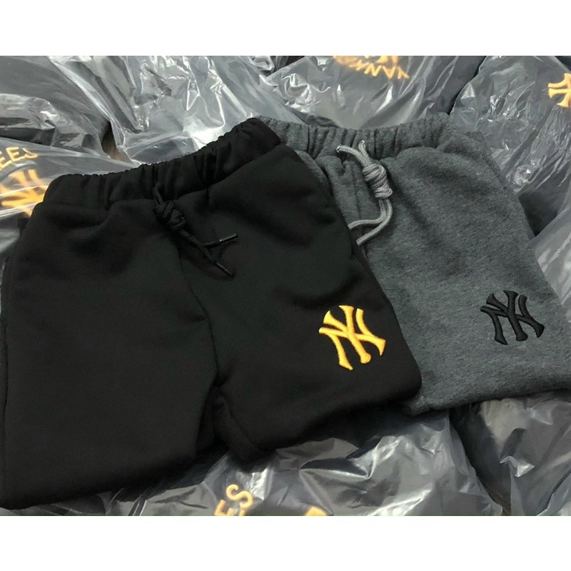 Quần nỉ thêu logo Ny Mlb cho bé trai có 2 màu size từ 12-35 cân