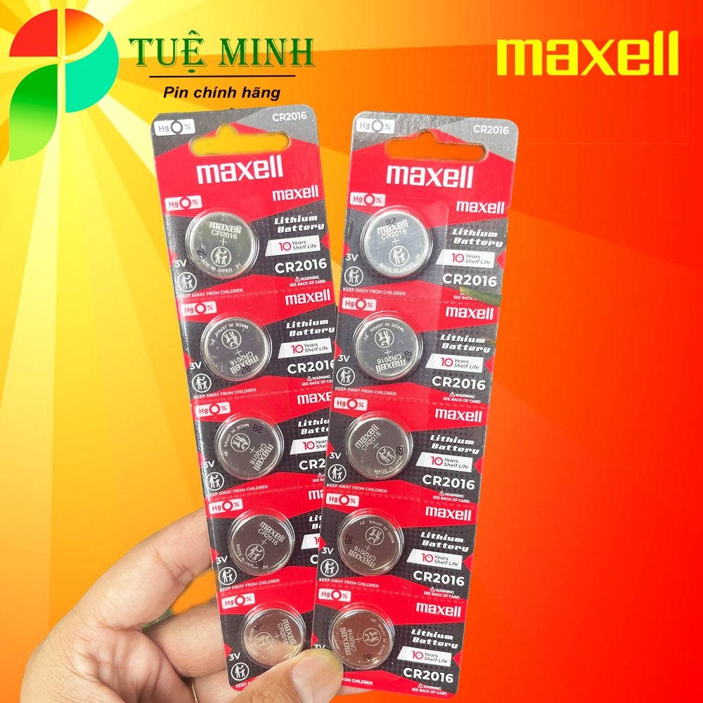 Vỉ 5 Viên pin Maxell CR2016 3V chính hãng ( Vỉ đỏ ), xuất xứ nhật