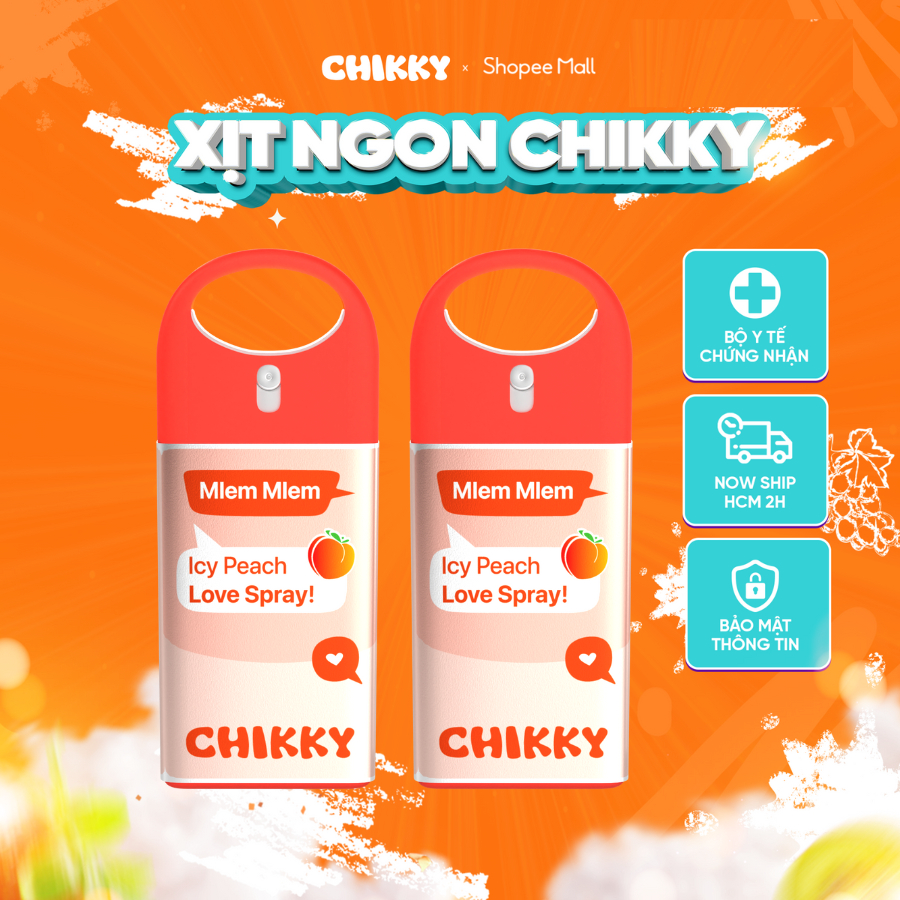 Combo xịt ngon Chikky Love Spray xịt thơm hương đào trái cây nhiệt đới cho cuộc yêu thú vị