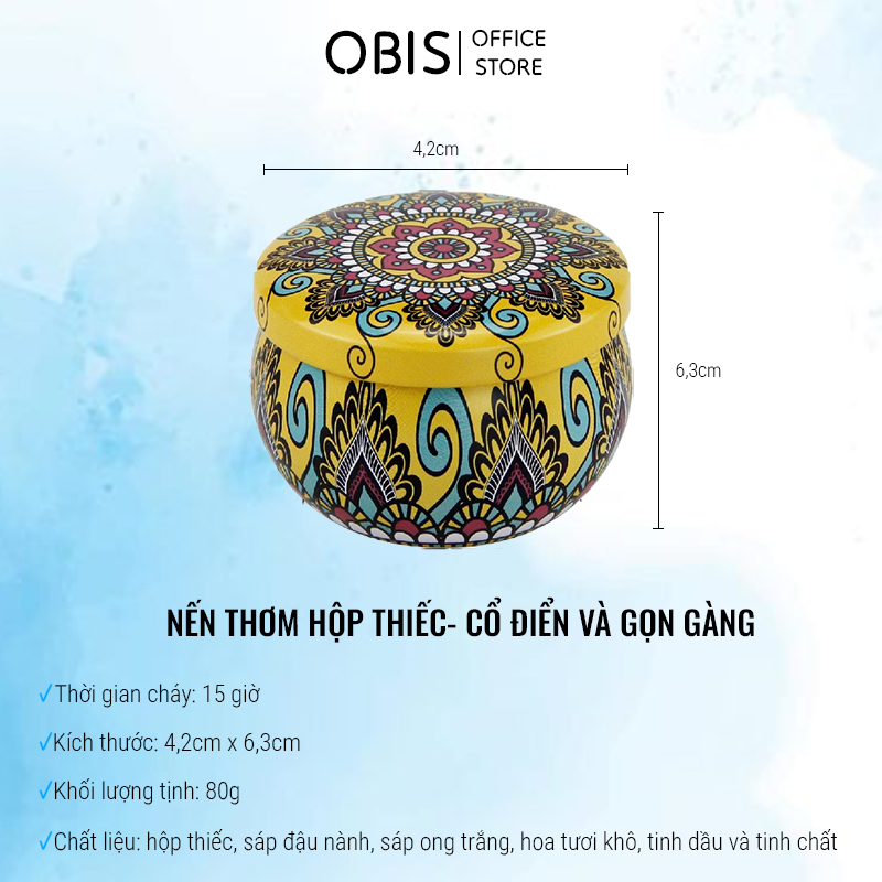 Nến Thơm Phòng Mini Hộp Thiếc Hoa Khô Trang Trí Phòng Ngủ Cao Cấp Nến Sáp Đẹp Decor Khử Mùi Không Khói Dễ Ngủ NT1