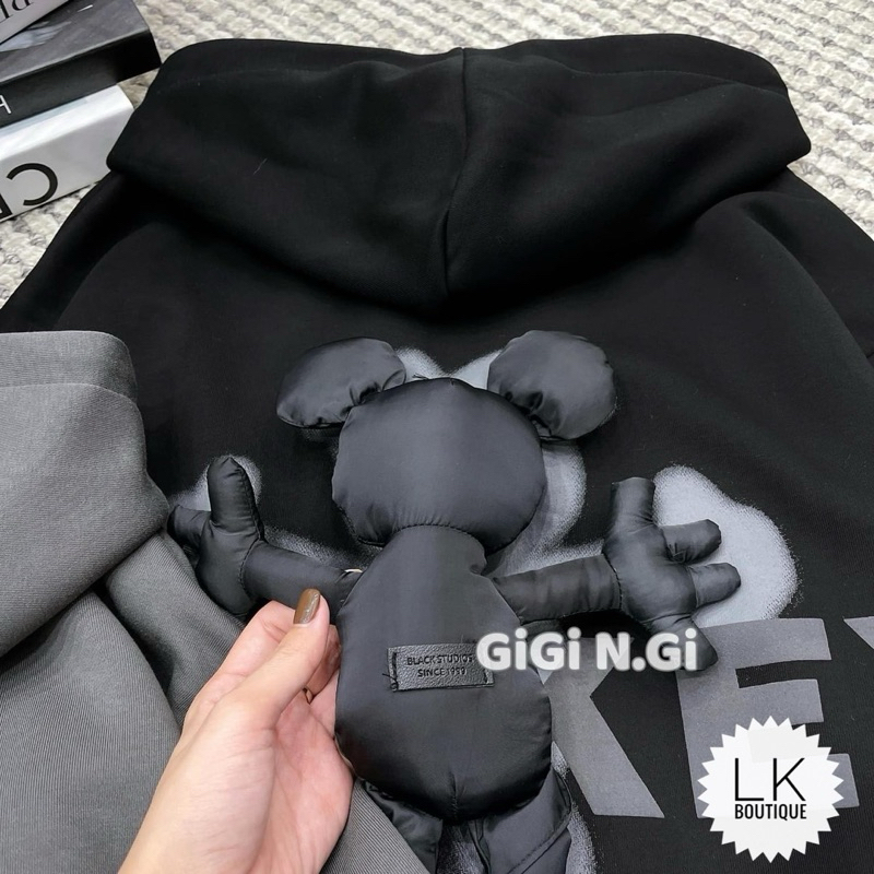 Khoác mũ nỉ da cá chữ Mickey kèm gấu rời