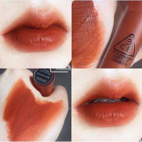 Son kem 3ce soft lip lacquer #Tawny Red