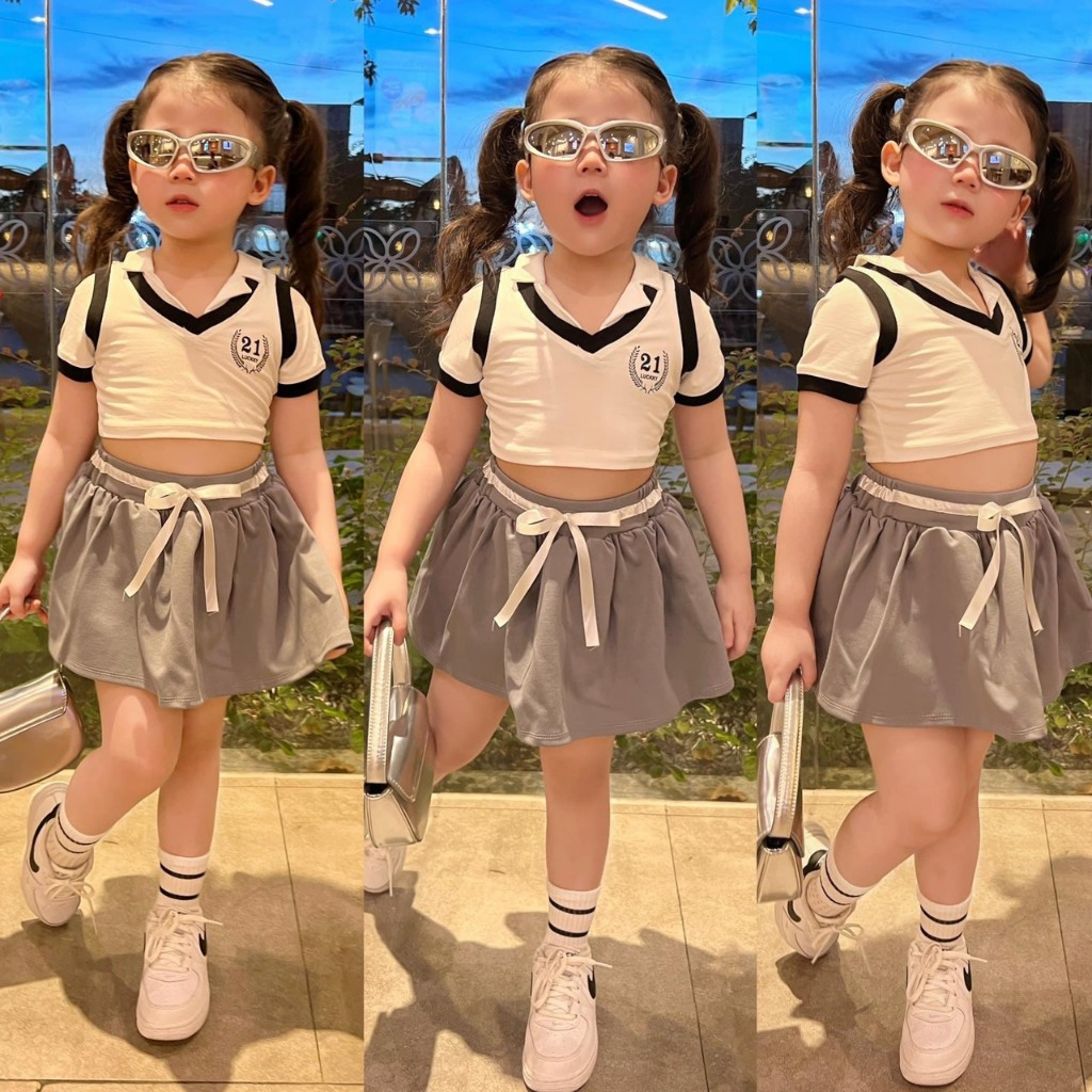 SÉT ÁO CROPTOP SỐ 21 CV CHO BÉ