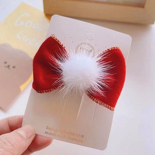 Kẹp Tóc Nơ Cục Bông Noel