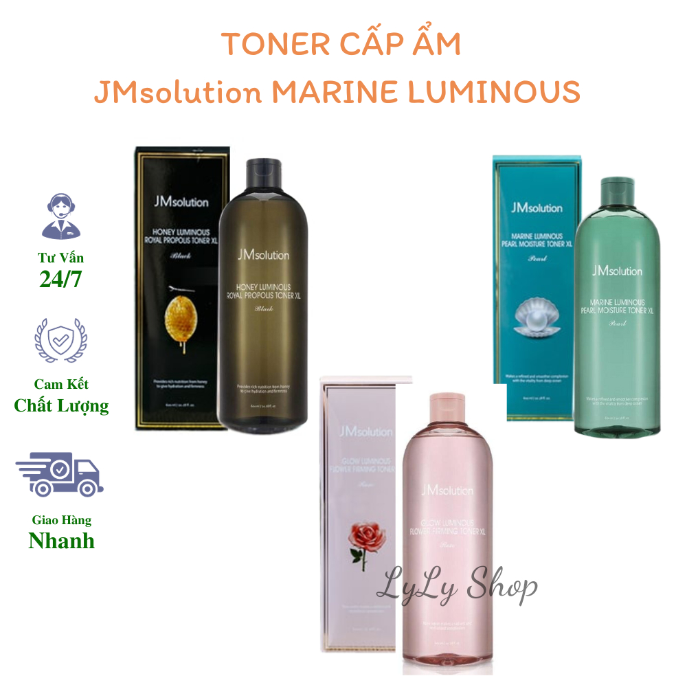Toner Cấp Ẩm JMsolution Marine Luminous - Nước hoa hồng bổ sung collagen, dưỡng trắng da, se khít lỗ chân lông Lylyshop