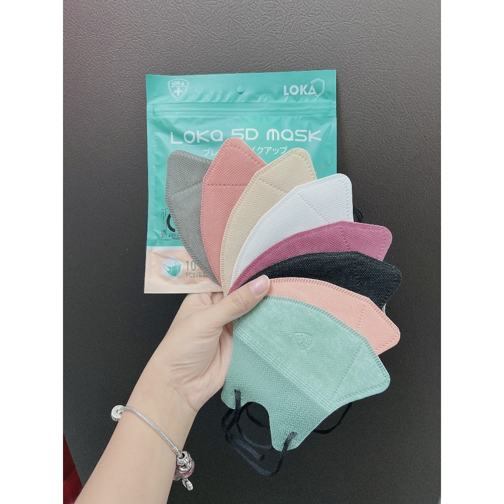 Thùng 300 Chiếc Khẩu Trang 5D Mask LOKA MASK kháng khuẩn Đủ Màu Cao Cấp. ôm sát mặt Unisex, khẩu trang chống tia UV