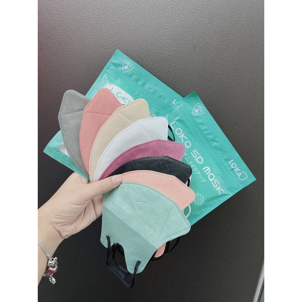 Thùng 300 Chiếc Khẩu Trang 5D Mask LOKA MASK kháng khuẩn Đủ Màu Cao Cấp. ôm sát mặt Unisex, khẩu trang chống tia UV