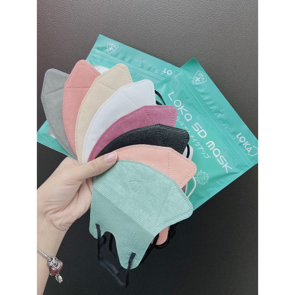 Thùng 300 Chiếc Khẩu Trang 5D Mask LOKA MASK kháng khuẩn Đủ Màu Cao Cấp. ôm sát mặt Unisex, khẩu trang chống tia UV