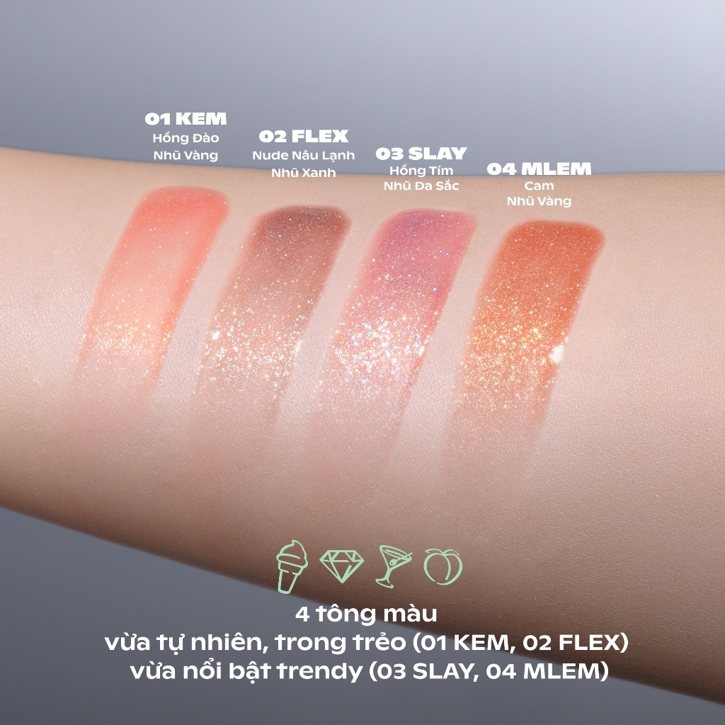 Son Bóng Có Nhũ, Mịn Môi, Lâu Trôi OFÉLIA Mintyice Sparkling Gloss 3.7g