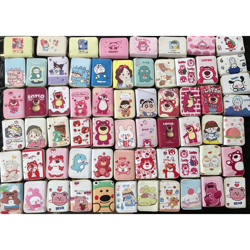 Ví Da Mini Cầm Tay Khóa Kéo 10 Ngăn Họa Tiết Cô Bé Thỏ Ngộ Nghĩnh Bóp Nữ Da PU Cute Nhiều Ngăn Hot Trend