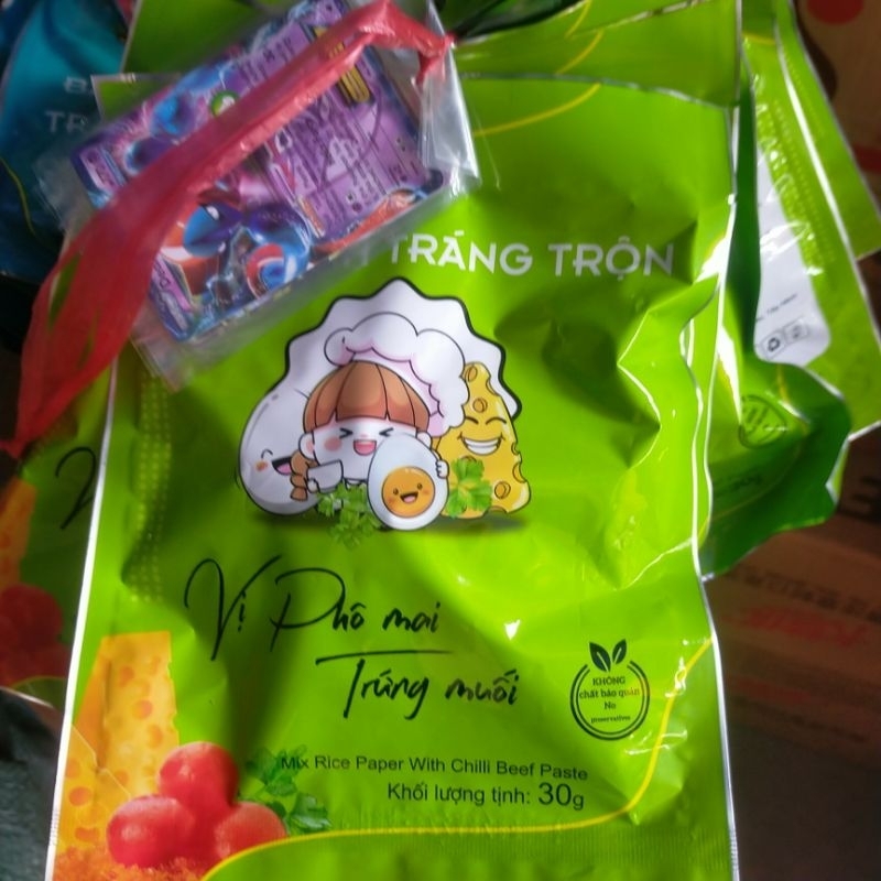 Sỉ Sét 10 túi bánh tráng trộn nhiều vị 30g tặng thẻ bài dokemon