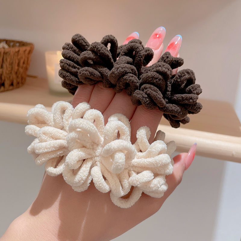 Dây buộc tóc xù Scrunchies màu trà sữa phong cách Hàn HOT TREND