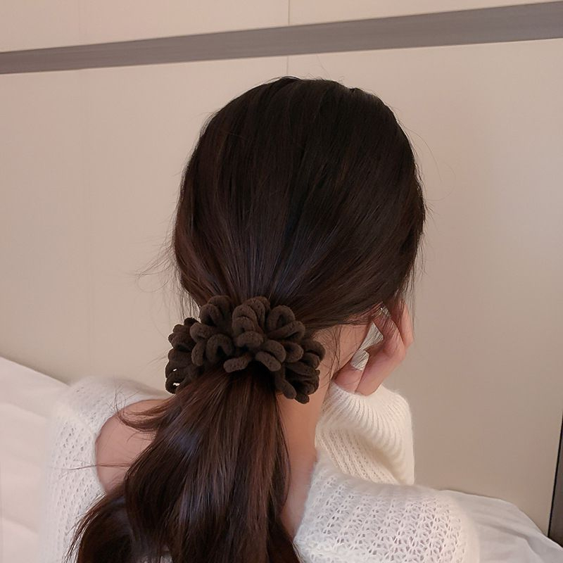 Dây buộc tóc xù Scrunchies màu trà sữa phong cách Hàn HOT TREND